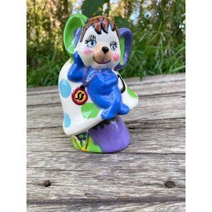Vintage 1970s Kitschy Super Hero Mouse ON a Mushroom retro